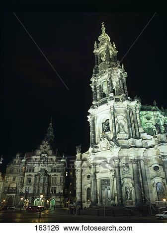 Low angle view of bell tower of church, Dresden, Saxony, Germany View Large Photo Image Stock Photograph - Low angle view of bell tower of church, Dresden, Saxony, Germany . Fotosearch