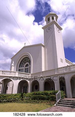 Low angle view of cathedral, Dulce Nombre De Maria Cathedral, Hagatna, Guam View Large Photo Image Stock Photo - Low angle view of cathedral, Dulce Nombre De Maria Cathedral, Hagatna, Guam . Fotosearch