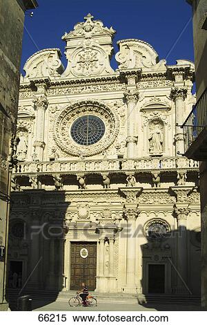 Stock Photography - Low angle view of church, Church Of Santa Croce, Lecce, Apulia, Italy . Fotosearch