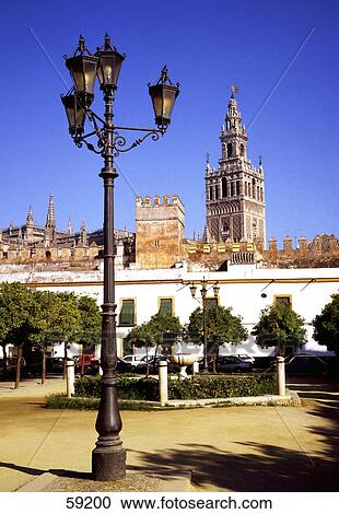 Low angle view of lamppost, Seville, Spain, Europe View Large Photo Image Stock Image - Low angle view of lamppost, Seville, Spain, Europe . Fotosearch