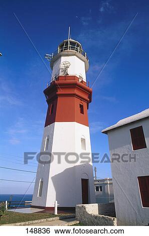 Stock Photograph - Low angle view of lighthouse, St. David's Lighthouse, St. Davids, St. George's Parish, Bermuda . Fotosearch