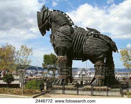Stock Image - Low angle view of Trojan Horse, Turkey . Fotosearch