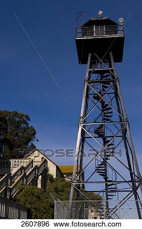 Low angle view of watchtower, Alcatraz Island, San Francisco Bay, California, U. S View Large Photo Image Stock Photograph - Low angle view of watchtower, Alcatraz Island, San Francisco Bay, California, U. S . Fotosearch