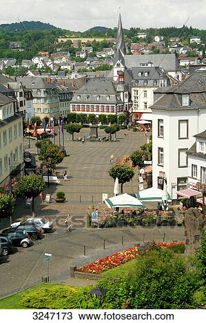 Market place with town hall, Mayen, Rhineland-Palatinate, Germany View Large Photo Image Stock Image - Market place with town hall, Mayen, Rhineland-Palatinate, Germany . Fotosearch