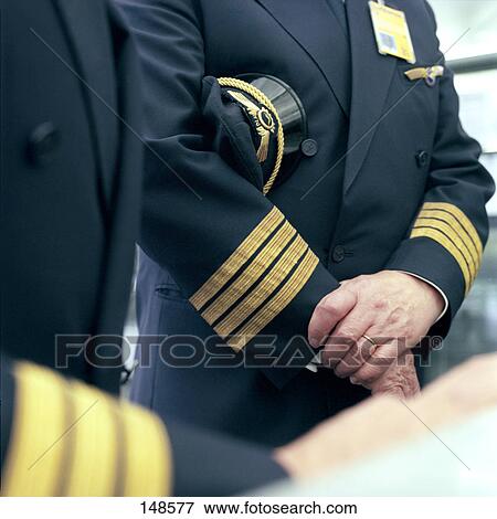 Stock Photo - Mid section view of two pilots in uniform, Germany . Fotosearch