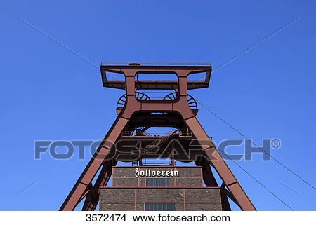 Mine shaft, Zeche Zollverein, Ruhr, North Rhine-Westphalia, Germany, Europe View Large Photo Image Picture - Mine shaft, Zeche Zollverein, Ruhr, North Rhine-Westphalia, Germany, Europe . Fotosearch