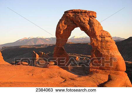 Natural arch on landscape, Arches National Park, Utah, USA View Large Photo Image Stock Image - Natural arch on landscape, Arches National Park, Utah, USA . Fotosearch