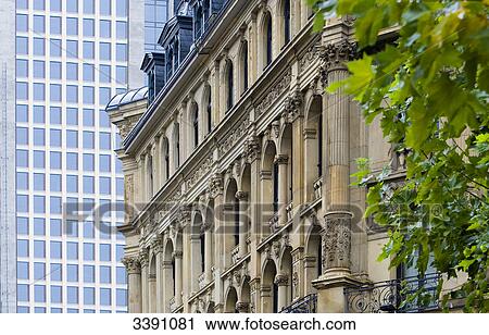 Stock Image - Old and new building, Frankfurt am Main, Hesse, Germany . Fotosearch
