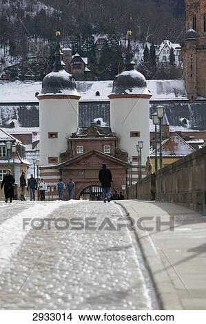 Picture - Old Neckar Bridge, Heidelberg, Germany . Fotosearch