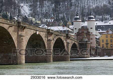 Stock Photograph - Old Neckar Bridge, Heidelberg, Germany . Fotosearch