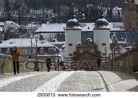 Stock Photography - Old Neckar Bridge, Heidelberg, Germany . Fotosearch