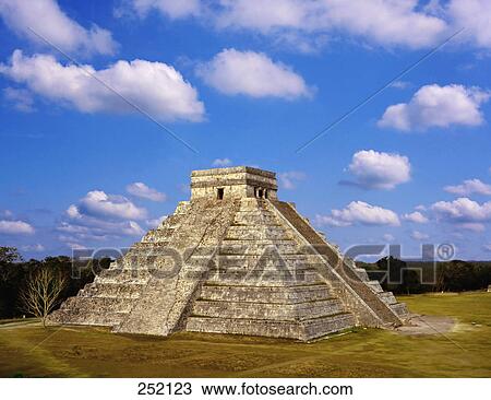 Old ruins of ancient pyramid on landscape, Chichen Itza, Yucatan, Mexico View Large Photo Image Stock Image - Old ruins of ancient pyramid on landscape, Chichen Itza, Yucatan, Mexico . Fotosearch
