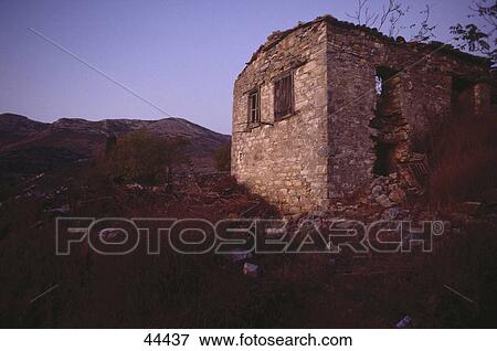 Stock Photo - Old ruins of house, Greece . Fotosearch