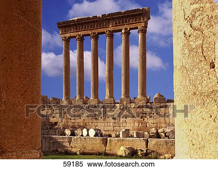 Stock Photography - Old ruins of temple, Lebanon, Middle East, Asia . Fotosearch