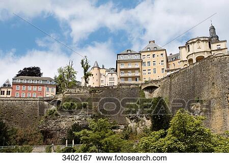 Old town, Grund, Luxemburg, Europe View Large Photo Image Stock Photo - Old town, Grund, Luxemburg, Europe . Fotosearch