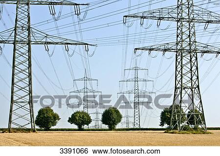 Overhead line tower, Essen, North Rhine-Westphalia, Germany View Large Photo Image Stock Photograph - Overhead line tower, Essen, North Rhine-Westphalia, Germany . Fotosearch