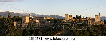 Palace on hill, Alhambra Palace, Granada, Andalusia, Spain View Large Photo Image Stock Image - Palace on hill, Alhambra Palace, Granada, Andalusia, Spain . Fotosearch
