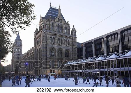 People ice skating in front of museum, London, England View Large Photo Image Stock Image - People ice skating in front of museum, London, England . Fotosearch