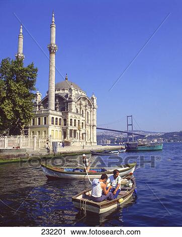 People in boat with mosque in background, Bosphorus, Istanbul, Marmara Region, Turkey View Large Photo Image Stock Image - People in boat with mosque in background, Bosphorus, Istanbul, Marmara Region, Turkey . Fotosearch