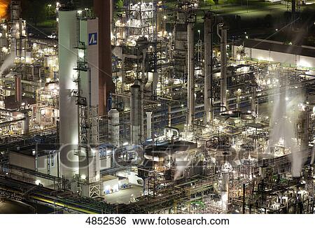 Stock Photograph - Petroleum refinery, Scholven, Gelsenkirchen, North Rhine-Westphalia, Germany, Europe . Fotosearch