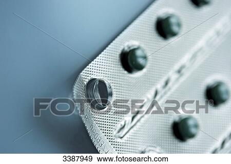 Pills in blister pack, close-up View Large Photo Image Stock Photo - Pills in blister pack, close-up . Fotosearch
