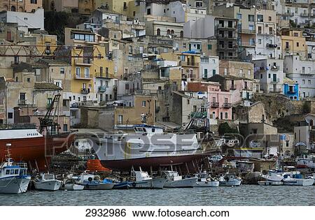 Stock Photograph - port of Sciacca, Italy . Fotosearch