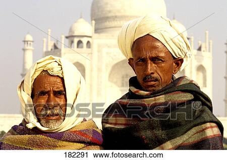 Portrait of two men in front of mausoleum, Taj Mahal, Agra, Uttar Pradesh, India View Large Photo Image Stock Image - Portrait of two men in front of mausoleum, Taj Mahal, Agra, Uttar Pradesh, India . Fotosearch