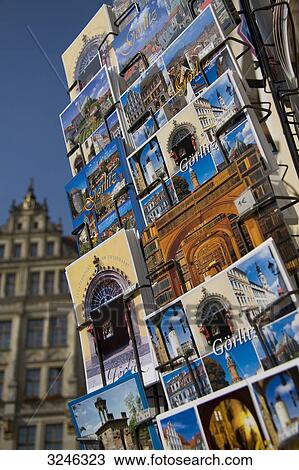 Postcard in a postcard holder, Goerlitz, Germany, low angle view, close-up View Large Photo Image Stock Image - Postcard in a postcard holder, Goerlitz, Germany, low angle view, close-up . Fotosearch
