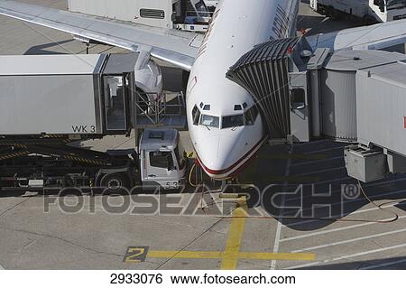 Stock Photograph - Preflight-Check at the Duesseldorf airport, Germany . Fotosearch