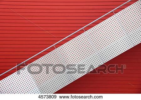 Red wall and staircase View Large Photo Image Stock Photo - Red wall and staircase . Fotosearch