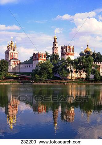 Reflection of building in water, Novodevichy Convent, Moscow, Russia View Large Photo Image Stock Image - Reflection of building in water, Novodevichy Convent, Moscow, Russia . Fotosearch