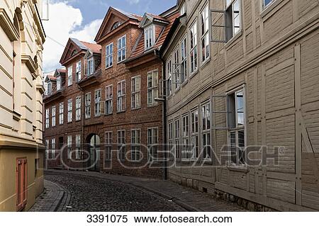 Stock Photography - Richterstrasse, Schwerin, Mecklenburg-Western Pomerania, Germany . Fotosearch