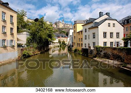 River Alzette, Grund, Luxemburg, Europe View Large Photo Image Stock Photo - River Alzette, Grund, Luxemburg, Europe . Fotosearch