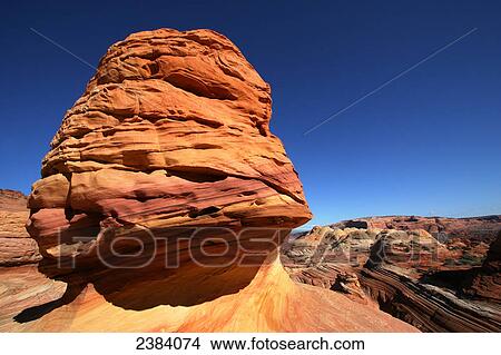 Picture - Rock formation on landscape, Coyote Buttes, Arizona, USA . Fotosearch