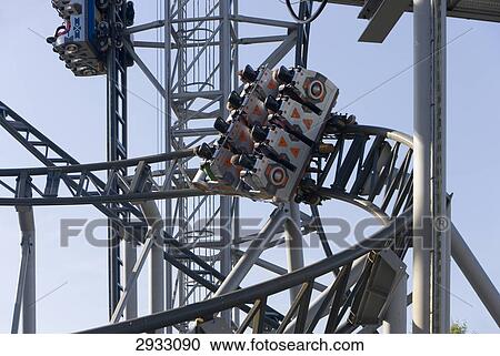 Rollercoaster in the Bobbejaanland theme park, Belgium View Large Photo Image Stock Image - Rollercoaster in the Bobbejaanland theme park, Belgium . Fotosearch