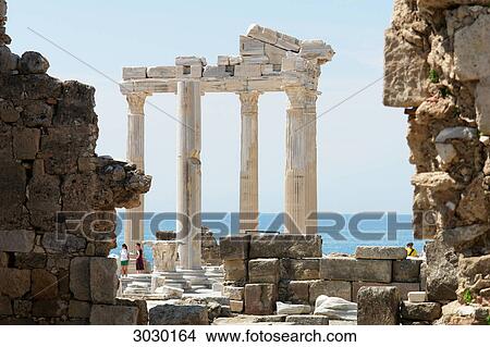 Ruin of the Temple of Apollo, Side, Turkey View Large Photo Image Picture - Ruin of the Temple of Apollo, Side, Turkey . Fotosearch