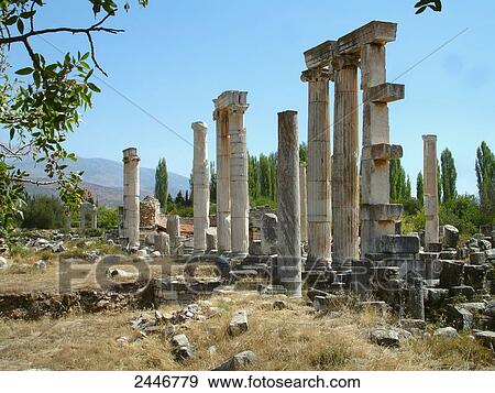 Ruins of temple, Aphrodisias, Caria, Turkey View Large Photo Image Stock Photo - Ruins of temple, Aphrodisias, Caria, Turkey . Fotosearch