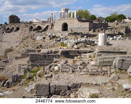 Ruins of temple, Pergamon, Mysia, Turkey View Large Photo Image Picture - Ruins of temple, Pergamon, Mysia, Turkey . Fotosearch