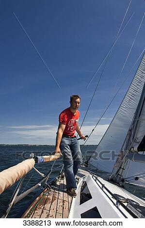 Stock Image - Sailing trip between Flensburg and Sonderburg on the Baltlc Sea . Fotosearch