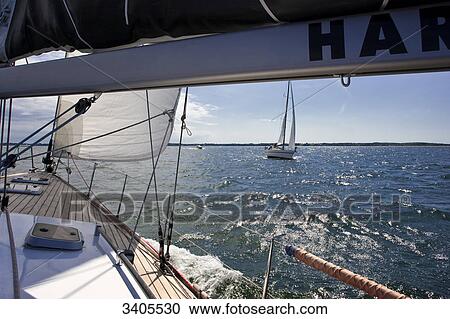 Stock Image - Sailing trip between Flensburg and Sonderburg on the Baltlc Sea . Fotosearch