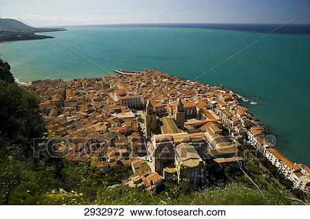 San Salvatore cathedral, Cefalu, Italy, bird's eye view View Large Photo Image Stock Image - San Salvatore cathedral, Cefalu, Italy, bird's eye view . Fotosearch