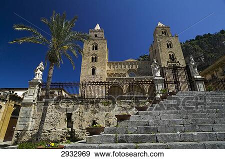 San Salvatore cathedral, Cefalu, Italy, low angle view View Large Photo Image Stock Photo - San Salvatore cathedral, Cefalu, Italy, low angle view . Fotosearch