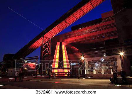 Stock Image - Schachtzeichen, Zeche Zollverein, Essen, Ruhr, North Rhine-Westphalia, Germany, Europe . Fotosearch