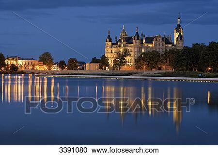 Stock Image - Schwerin Castle, Schwerin, Mecklenburg-Western Pomerania, Germany . Fotosearch