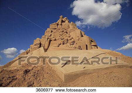 Stock Photo - Sculpure made of sand on the 8. International Sculpture Festival in Berlin, Deutschland . Fotosearch