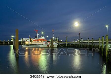 Stock Photo - Search and rescue vessel in the harbour of List, Sylt, Germany . Fotosearch