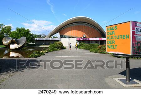 Signboard in front of museum, House Of World Cultures, Berlin, Germany View Large Photo Image Stock Photo - Signboard in front of museum, House Of World Cultures, Berlin, Germany . Fotosearch
