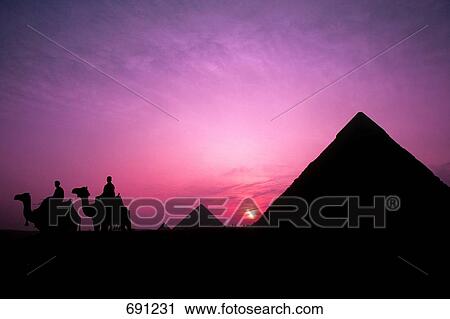 Silhouette of Giza pyramids at dusk, Giza, Egypt, Africa View Large Photo Image Stock Image - Silhouette of Giza pyramids at dusk, Giza, Egypt, Africa . Fotosearch