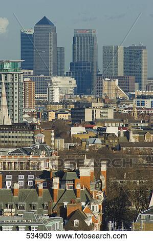 Stock Photo - Skyscrapers in city, London, England . Fotosearch