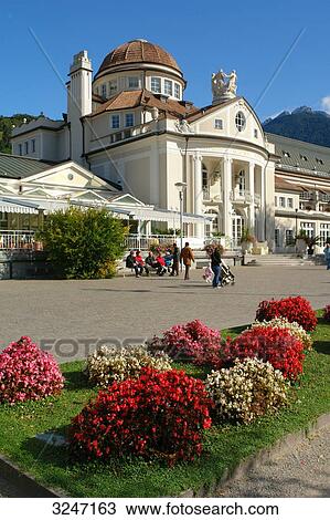 Stock Image - Spa hotel, Meran, South Tyrol, Italy . Fotosearch